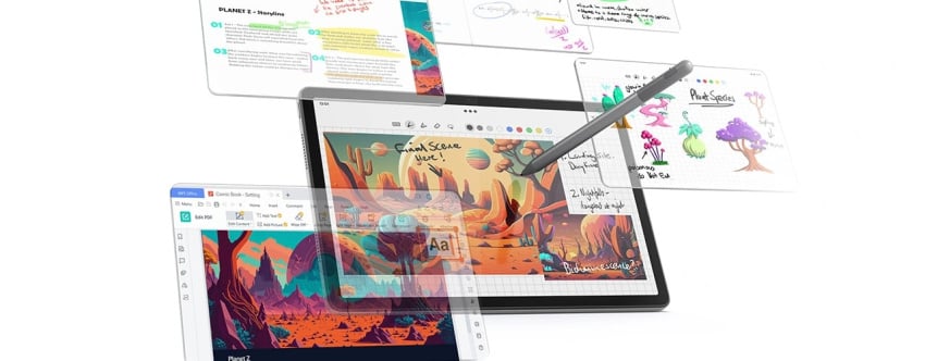 Note taking on Lenovo Tab M11 tablet with optional pen